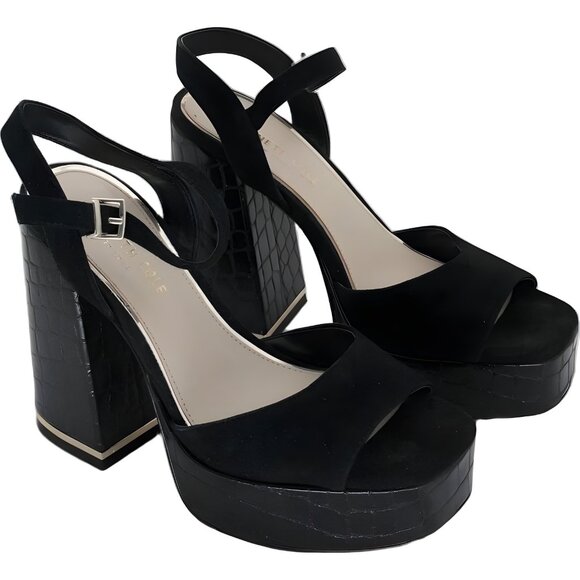 Kenneth Cole New York Black Dolly Platform Heels Women 7.5 M - Picture 4 of 6